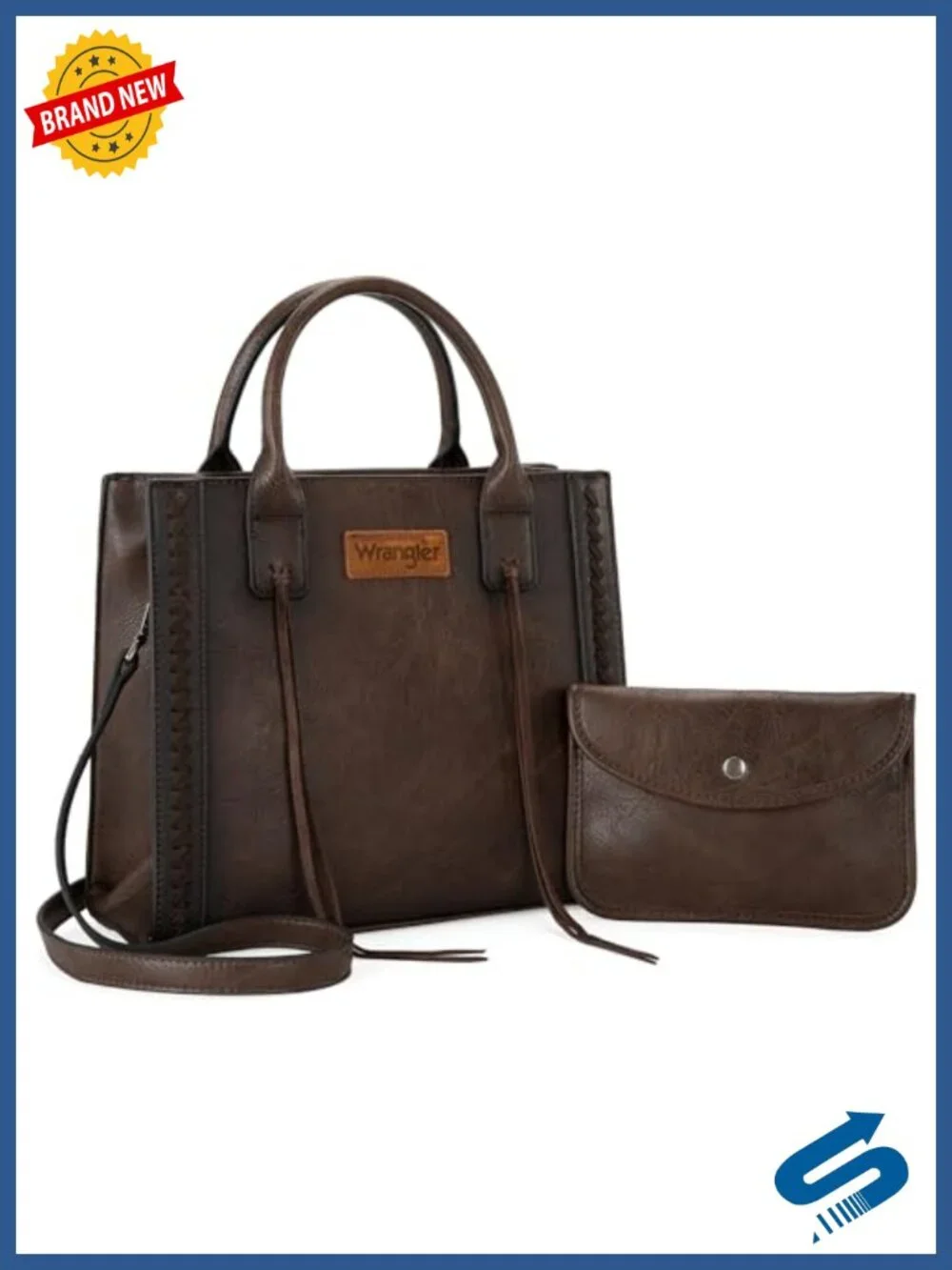 Vegan Leather Western Tote Bag with Wallet Set for Women